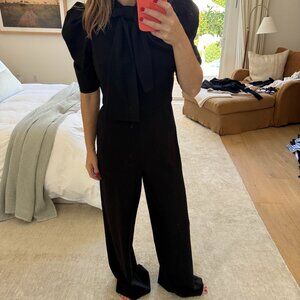Black Halo Black Jumpsuit with Bow Detail